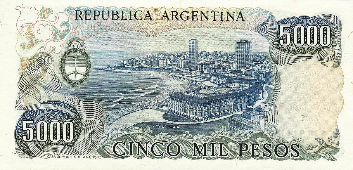 Argentina - 5000 Pesos 1977 (# 305b)