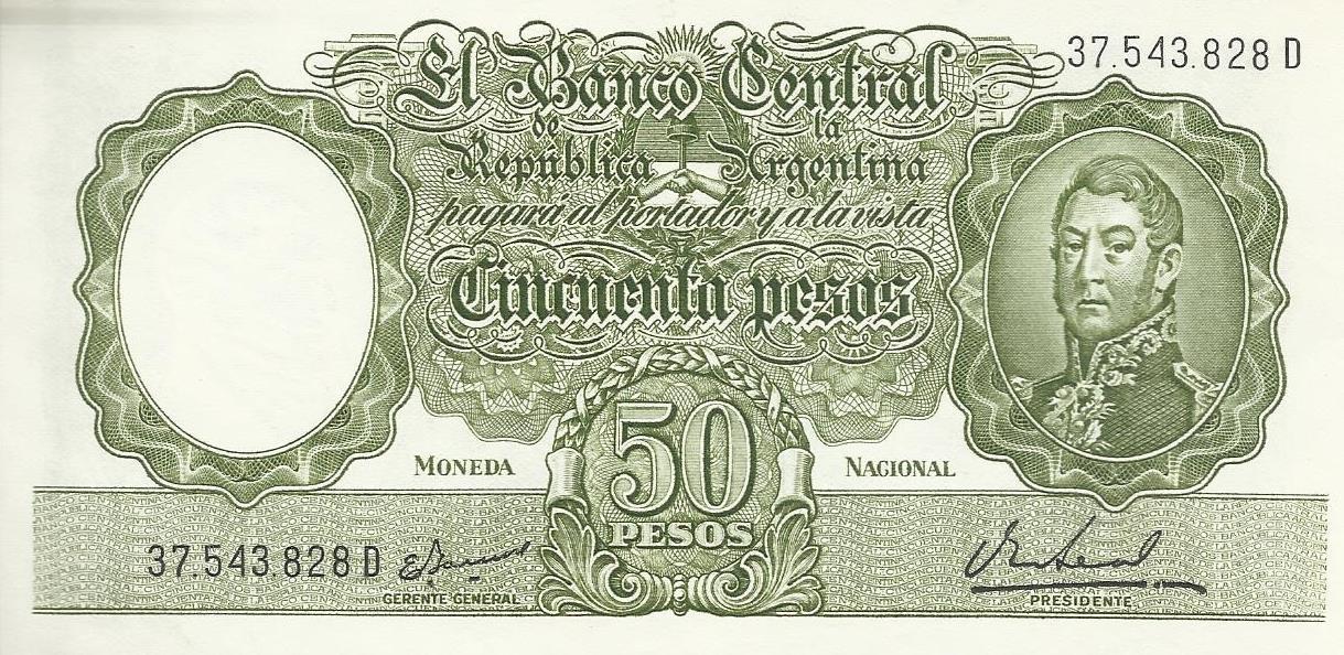 Argentina - 50 Pesos 1968/9 (# 276)