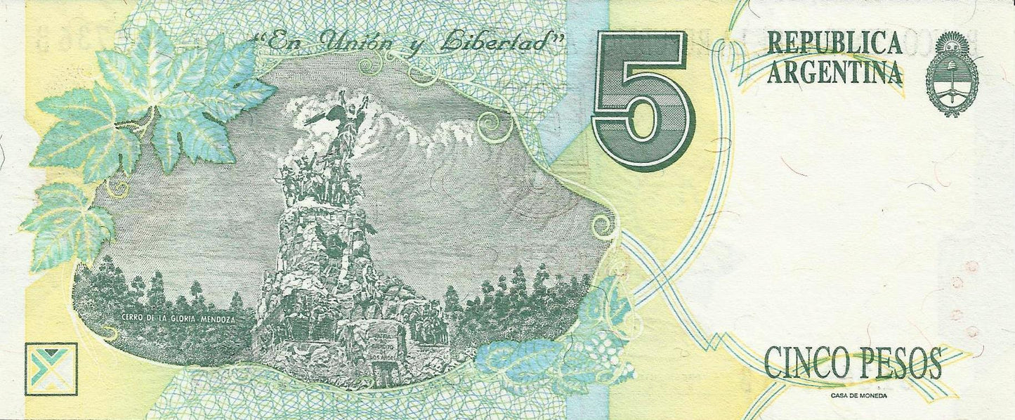 Argentina - 5 Pesos 1993 (# 341b)