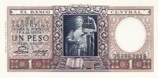 Argentina - 1 Peso 1953 (# 260b)