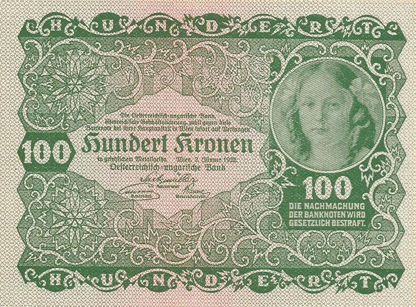 Austria - 100 Kronen 1922 (# 77)