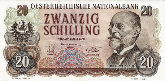 Austria - 20 Schillings 1956 (# 136a)