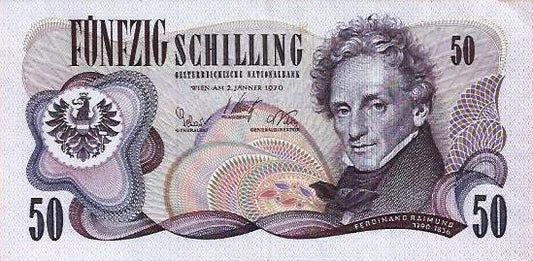 Austria - 50 Schillings 1970 (# 144)