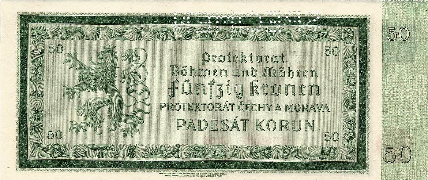 Bohemia Moravia - 50 Kronen 1940 (# 5s)