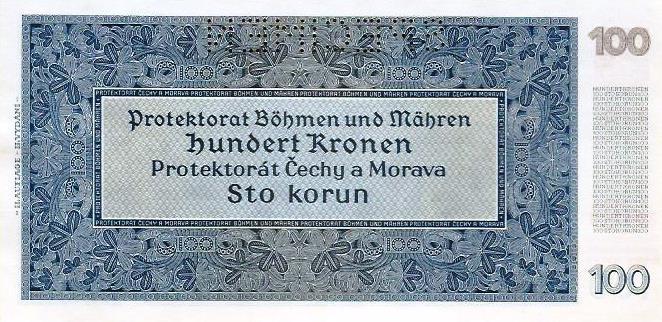 Bohemia Moravia - 100 Kronen 1940 (# 6as)