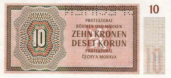 Bohemia Moravia - 10 Kronen 1942 (# 8as)