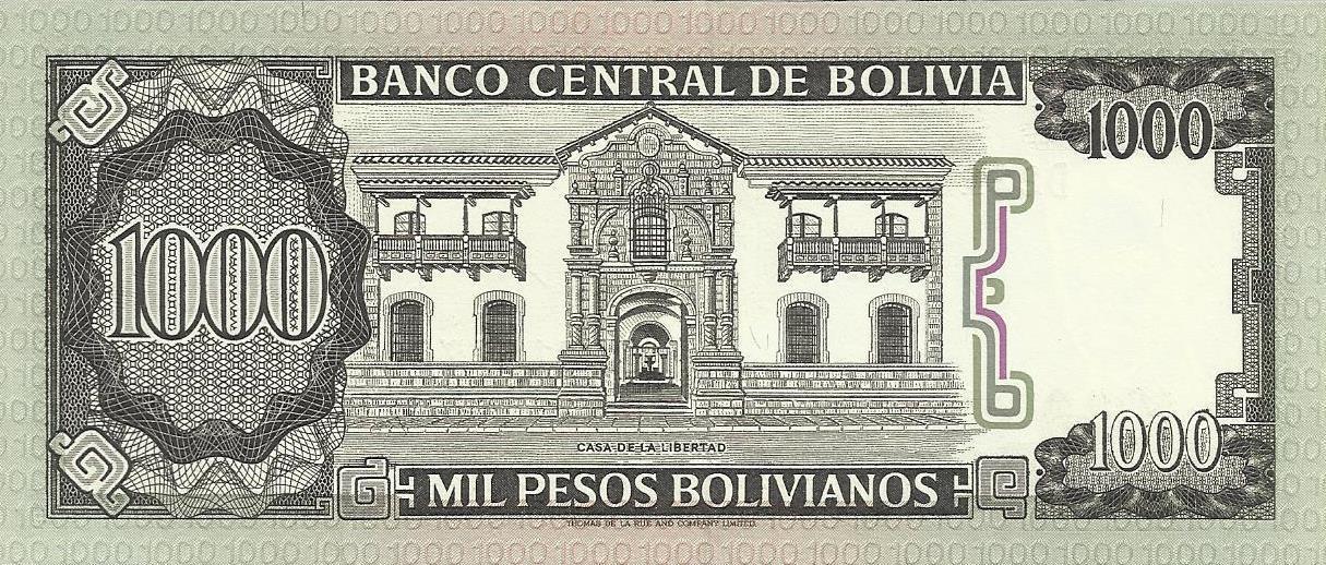 Bolivia - 1000 Pesos Bolivianos 1982 (# 167a)