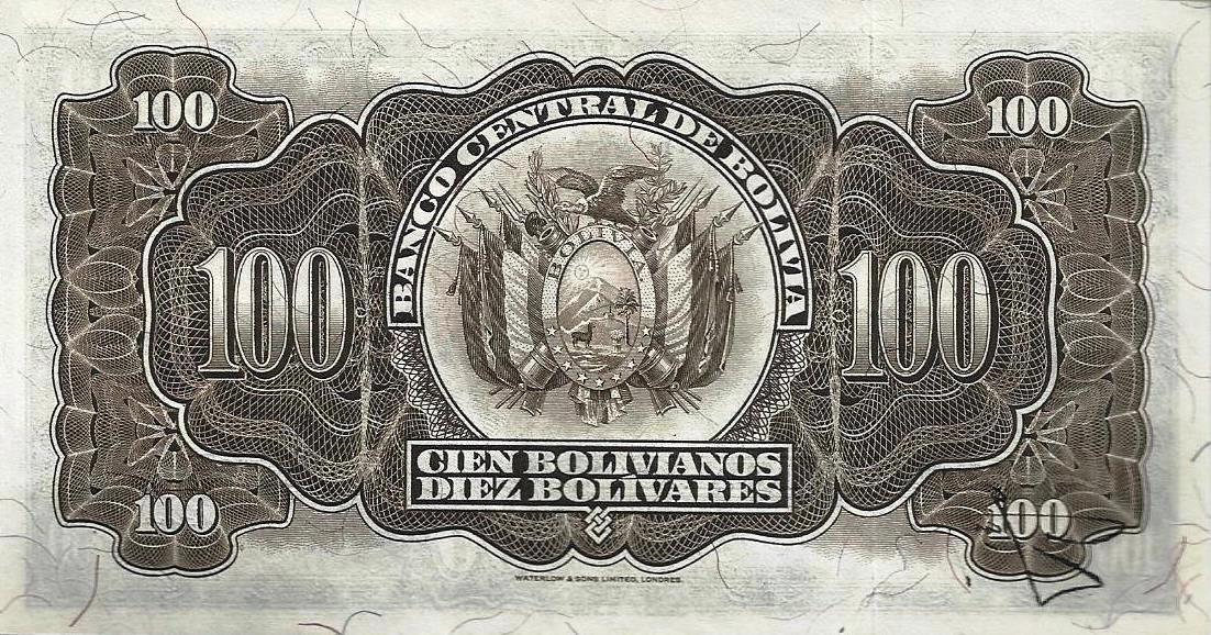 Bolivia - 100 Bolivianos 1928 (# 133)