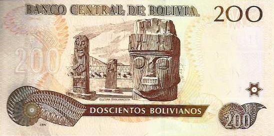 Bolivia - 200 Bolivianos 1986 (# 242)