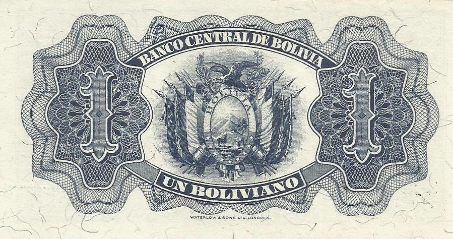 Bolivia - 1 Boliviano 1952 (# 128)