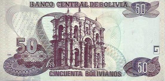 Bolivia - 50 Bolivianos 1986 (# Novo)
