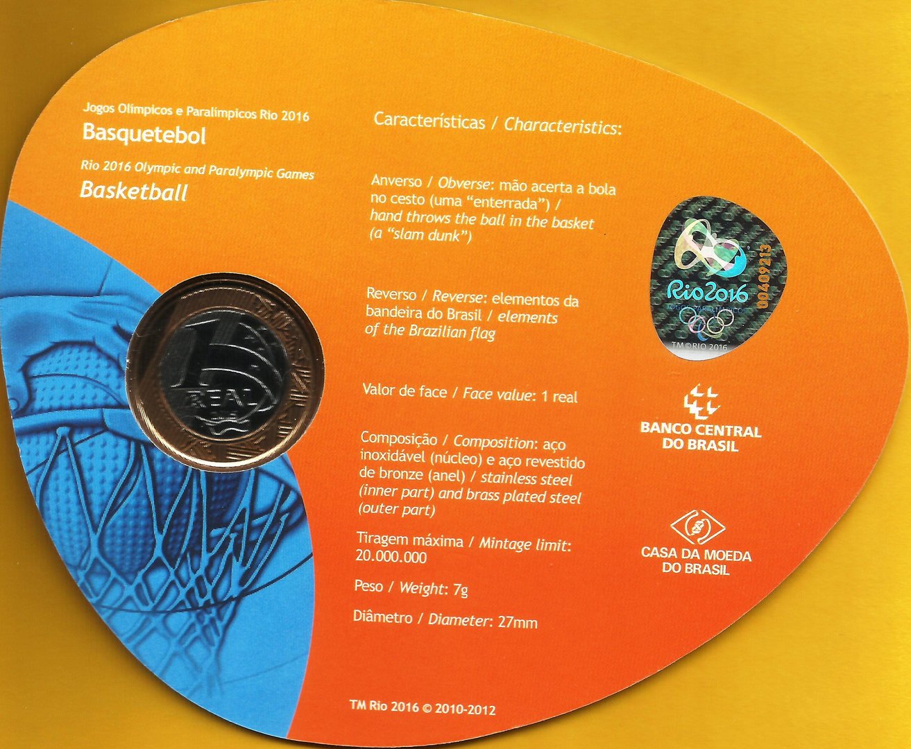 Brasil - 1 Real 2015 (Basquetebol)