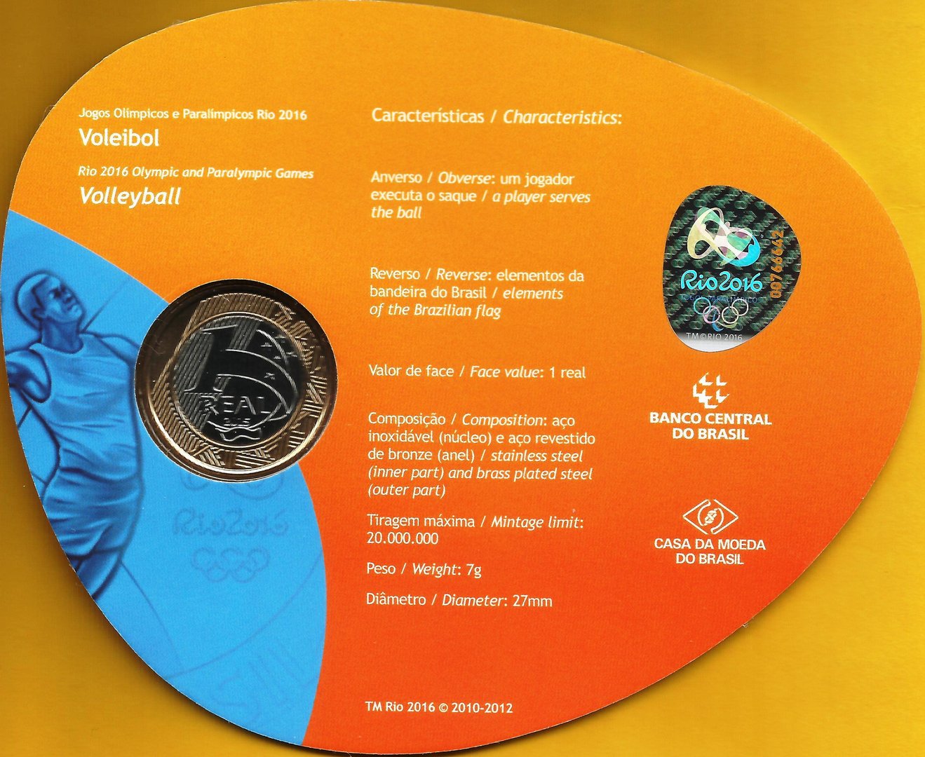 Brasil - 1 Real 2015 (Voleibol)