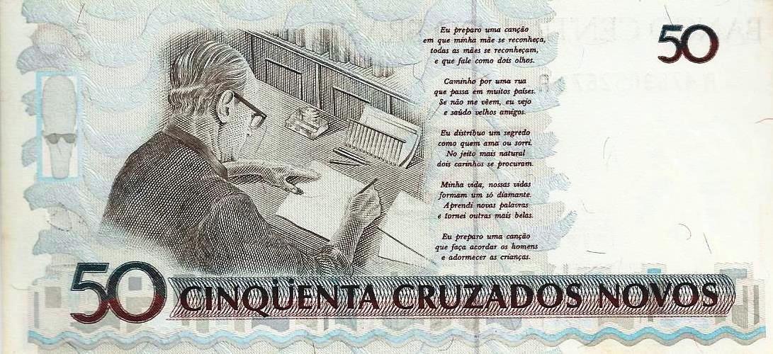 Brazil - 50 Cruzeiros 1990 (# 223)