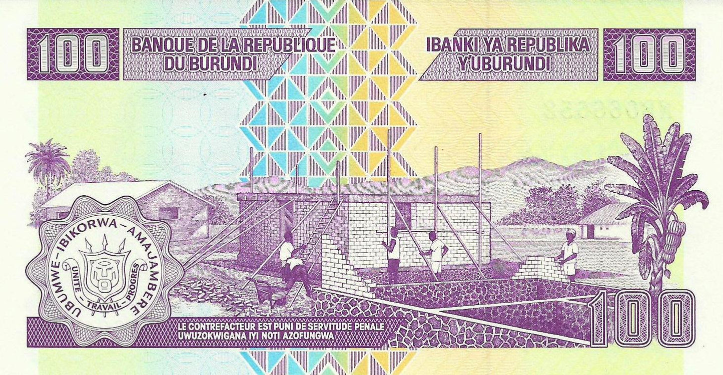 Burundi - 100 Francos 2011 (# 44b)