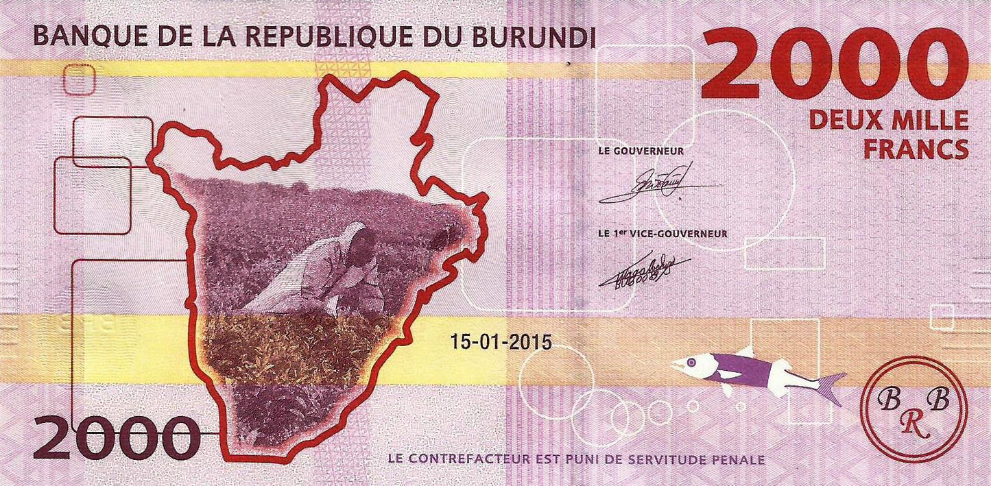 Burundi - 2000 Francos 2015 (# 52)