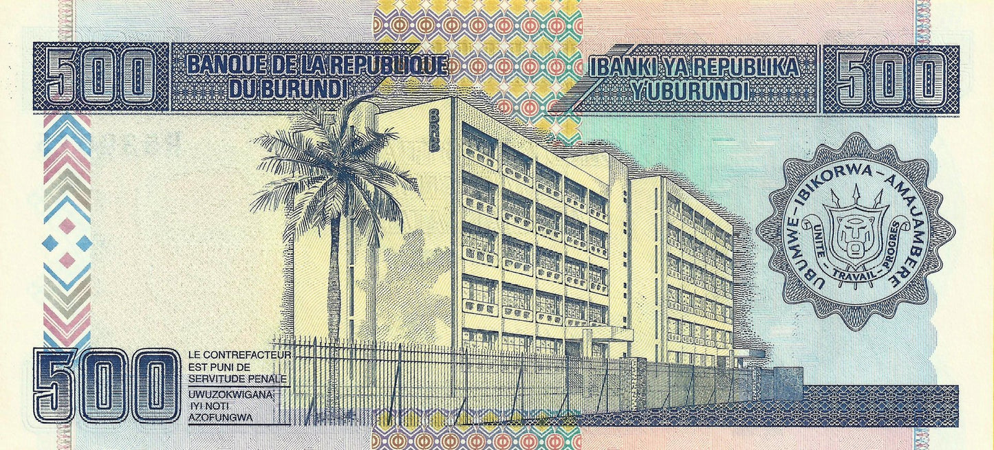 Burundi - 500 Francos 1995 (# 38a)