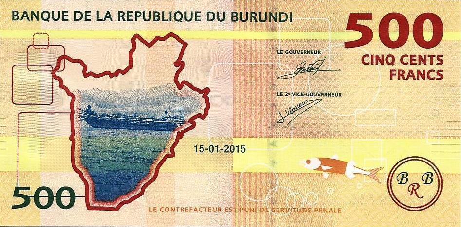 Burundi - 500 Francos 2015 (# 50)