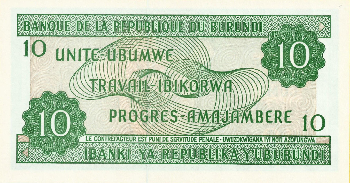 Burundi - 10 Francos 2005 (# 33e)