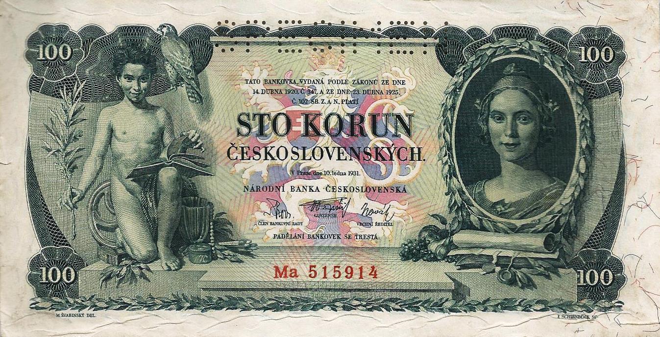 Checoslovaquia - 100 Korun 1931 (# 23aS)