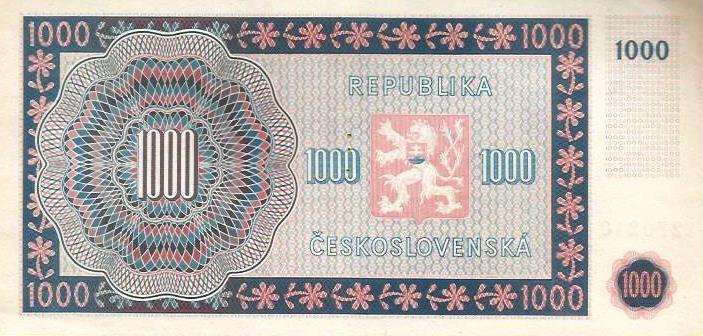 Checoslovaquia - 1000 Korun 1945 (# 74c)