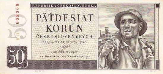 Checoslovaquia - 50 Korun 1950 (# 71bs)
