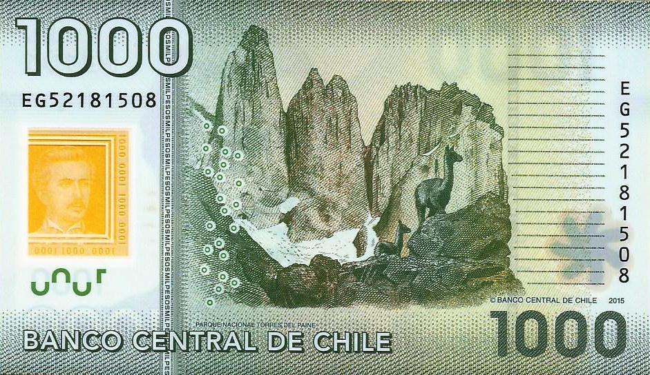 Chile - 1000 Pesos 2015 (# 161f)