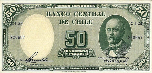 Chile - 50 Pesos 1958/59 (# 121a)
