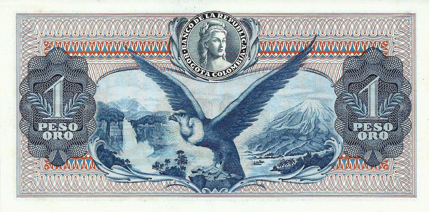 Colombia - 1 Peso 1970 (# 404e)