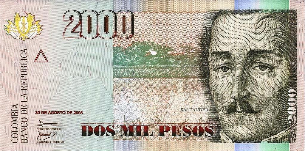 Colombia - 2000 Pesos 2008 (# 457i)