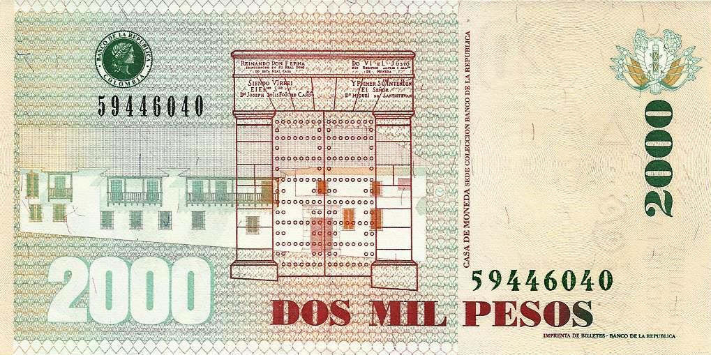 Colombia - 2000 Pesos 2012 (# 457)