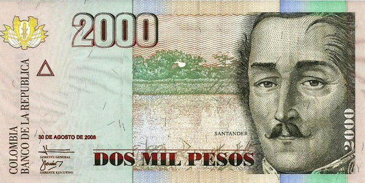 Colombia - 2000 Pesos 2008 (# 457i)