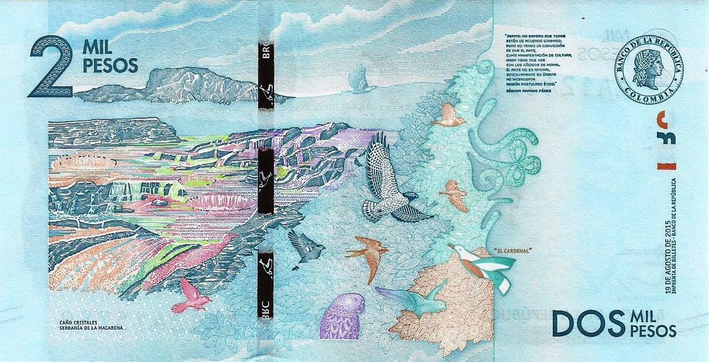 Colombia - 2000 Pesos 2015 (# 458)