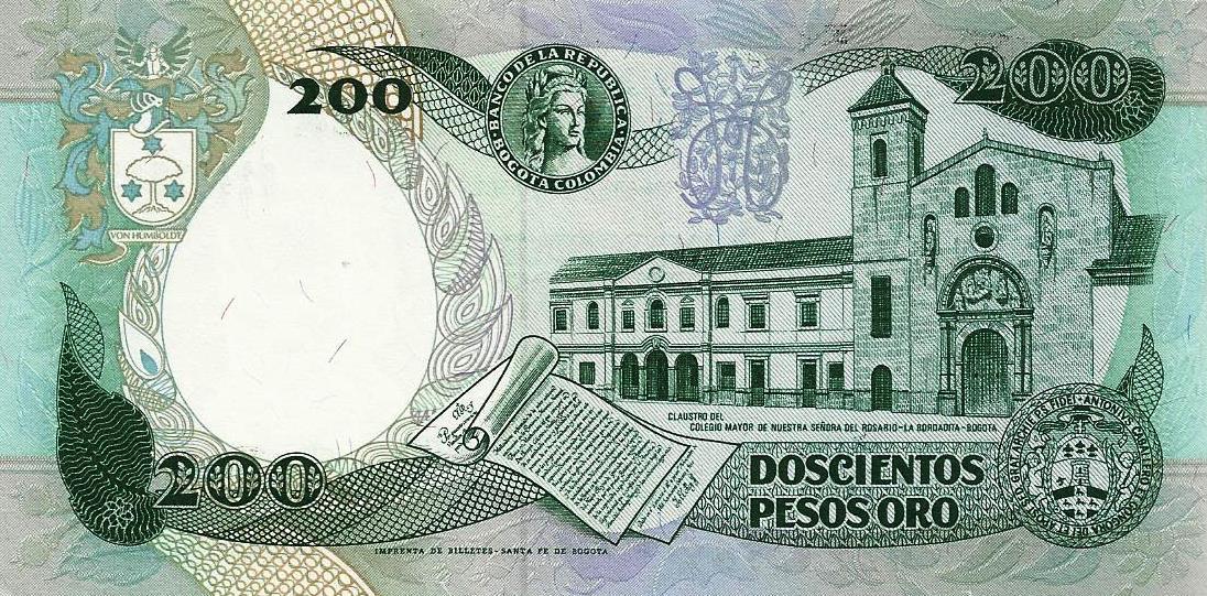 Colombia - 200 Pesos 1992 (# 429a)