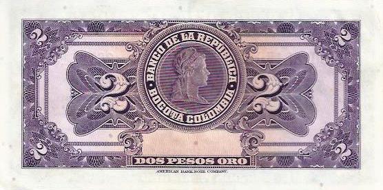 Colombia - 2 Pesos 1947 (# 390b)