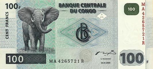 Congo - 100 Francos 2000 (# 92)