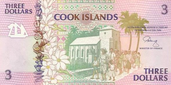 Ilhas Cook - 3 Dolares 1992 (#7a)