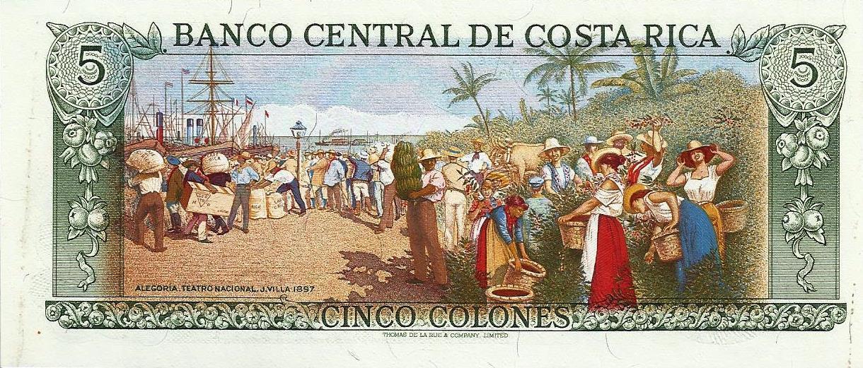 Costa Rica - 5 Colones 1989 (# 236d)