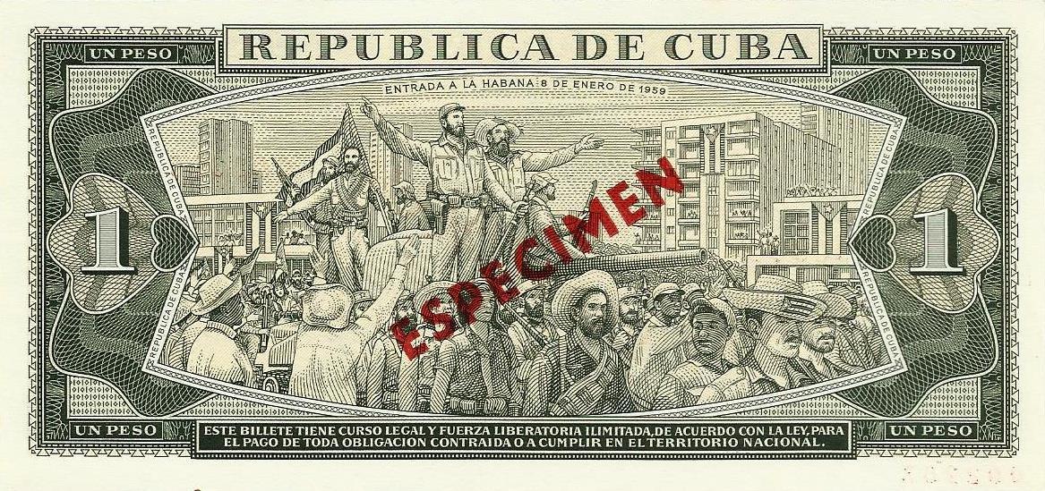 Cuba - 1 Peso 1981 (# 102bs) Especimen