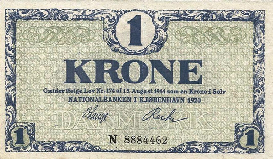 Dinamarca - 1 Krone 1920 (# 12e)