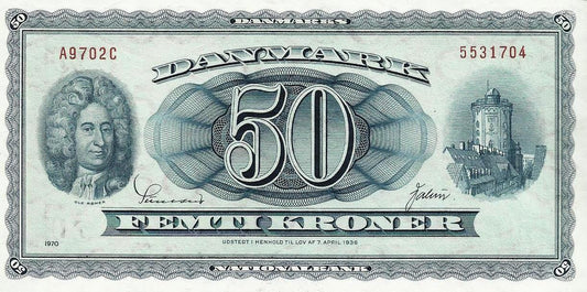 Dinamarca - 50 Kroner 1970 (# 45r)