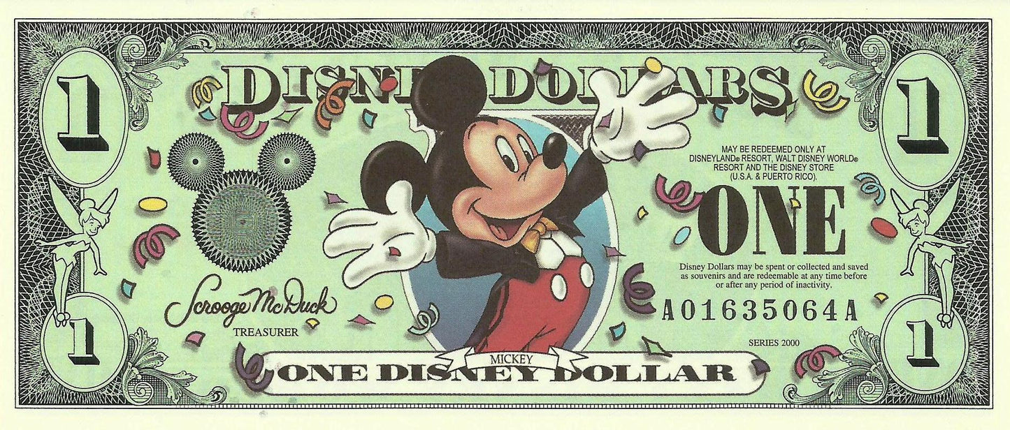 Usa - 1 Dolar 2000 (Pick# Nl) Disneyworld