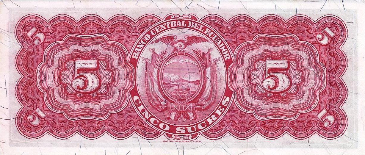 Equador - 5 Sucres 1952 (# 98a)