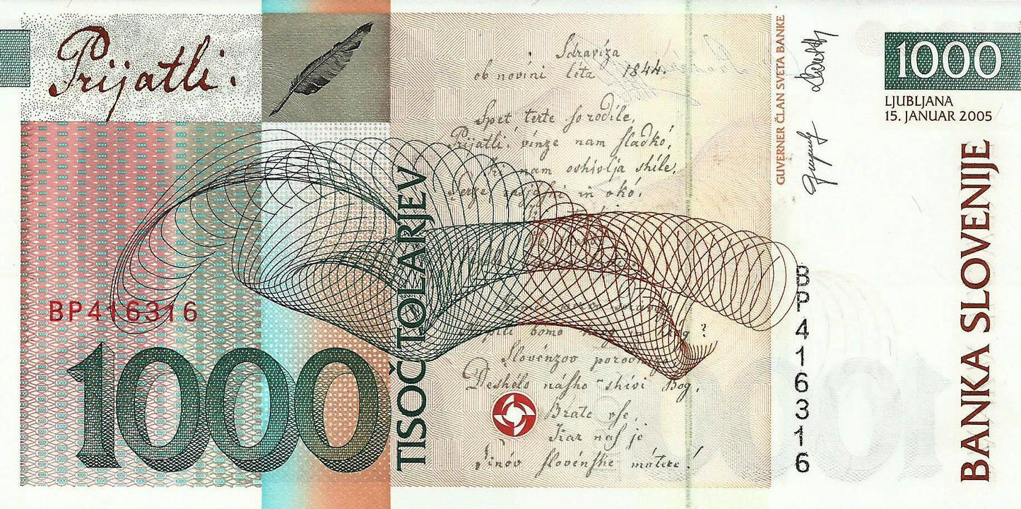 Eslovenia - 1000 Tolarjev 2005 (# 32c)