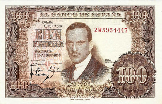 Espanha - 100 Pesetas 1953 (# 145a)