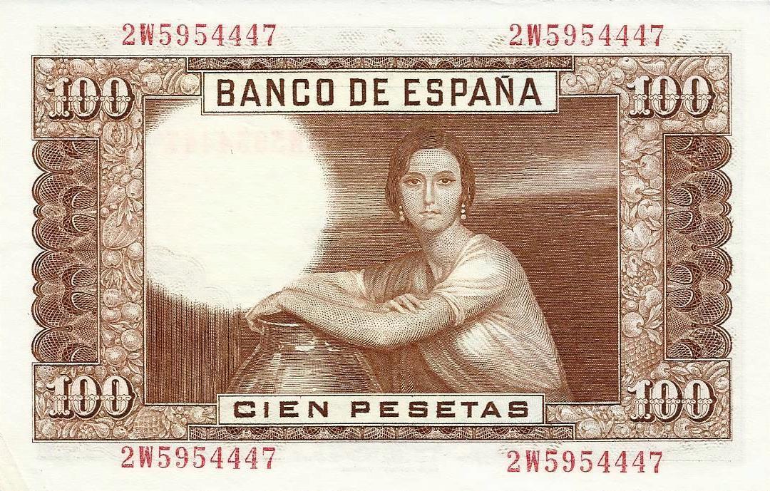 Espanha - 100 Pesetas 1953 (# 145a)