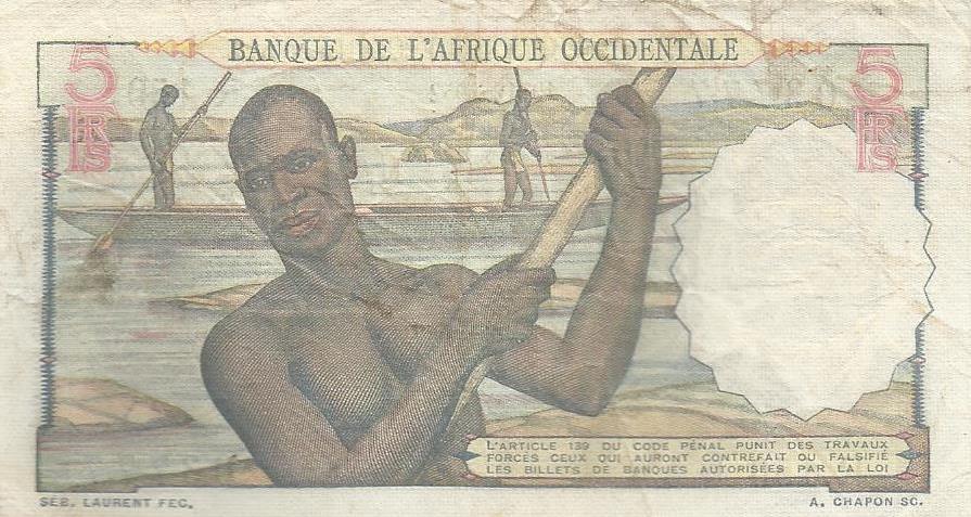 French W. Africa - 5 Francos 1952 (# 36)