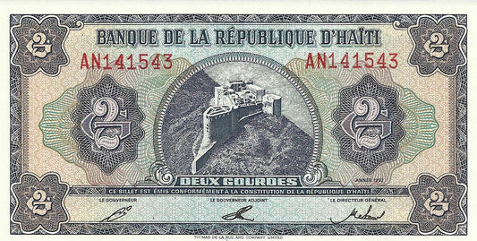 Haiti - 2 Gourdes 1992 (# 160a)