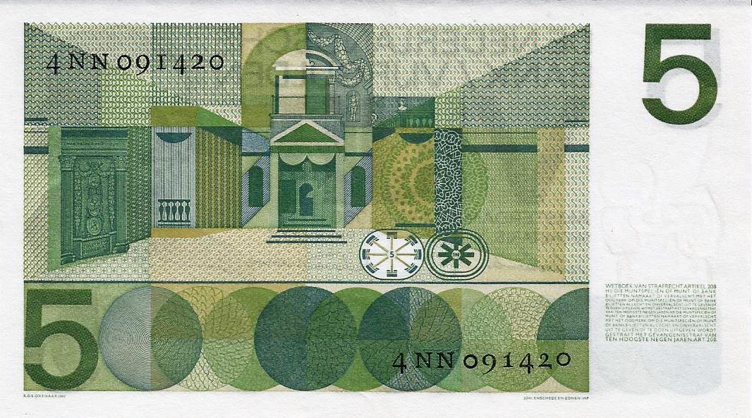 Holanda - 5 Gulden 1966 (# 90a)