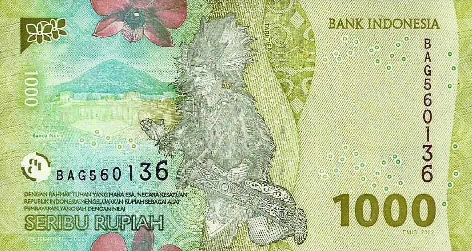 Indonesia - 1000 Rupias 2022 (# 162a)